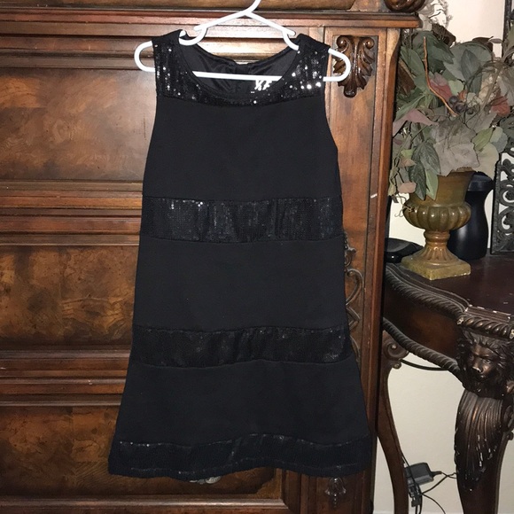 Y&F | Young & Free Black Dress with Sequins 8-9 Y - Picture 1 of 5